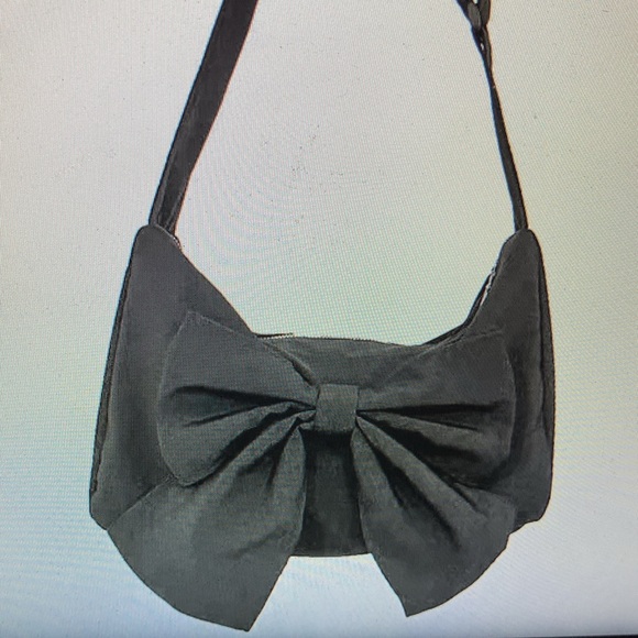 NWOT - Black Sweet Bow Crossbody Canvas Shoulder Bag W/Adjustable Strap - Picture 3 of 11